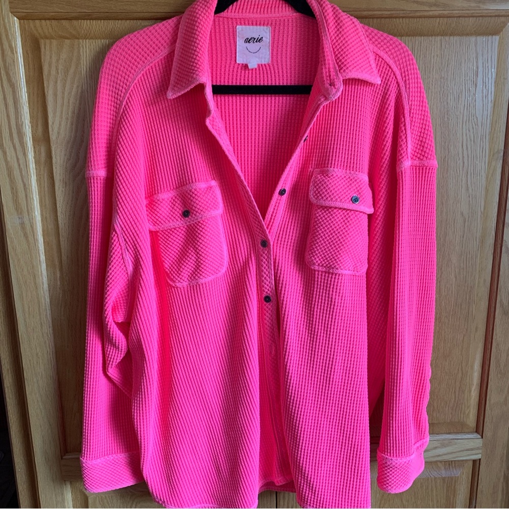 Aerie LumberJane Thermal Button Up Shirt